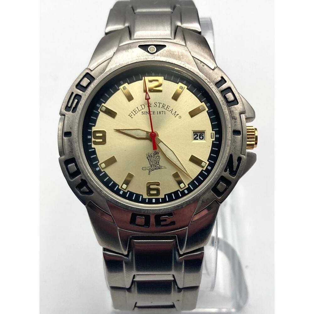 Field and Stream F88GCBS Men's Watch 38mm - New Battery - Date - WR 3ATM